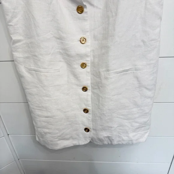 New! J. Crew Claudia white linen dress classuc quiet luxury 36238 - Picture 7 of 14